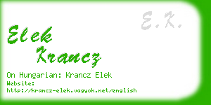 elek krancz business card